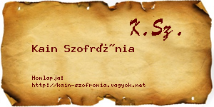 Kain Szofrónia névjegykártya